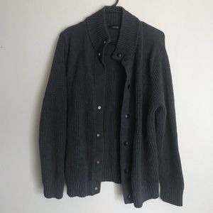 2 men's gray sweater cardigan lot